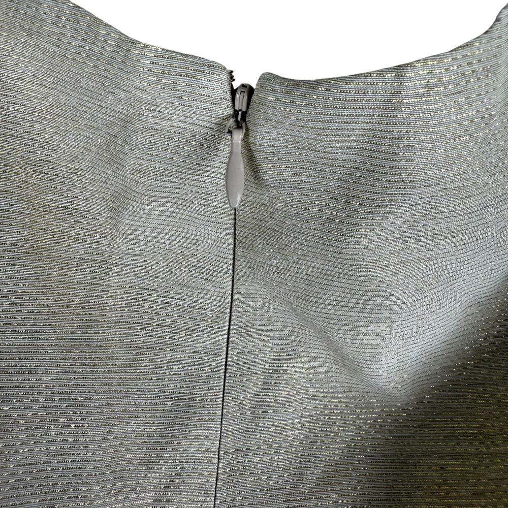 Shoshanna Gold Shimmer Sheath Dress Sleeveless Back Zip Size 8 - Picture 7 of 8